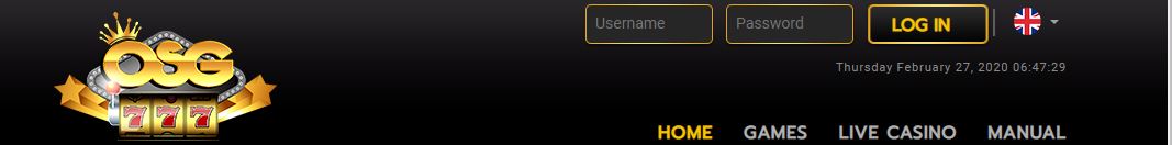 Login Osg777 PC